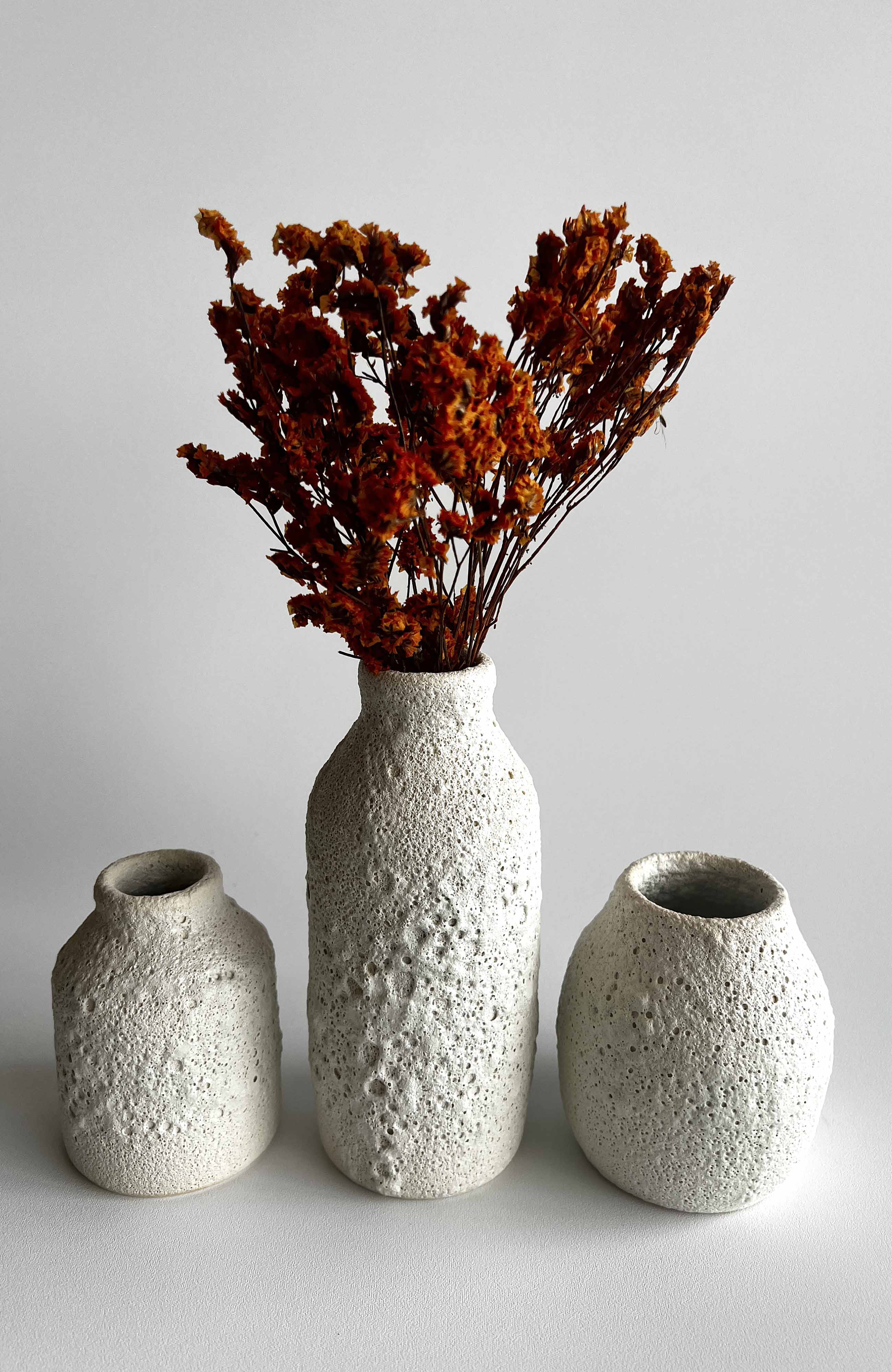 White Crater Vases