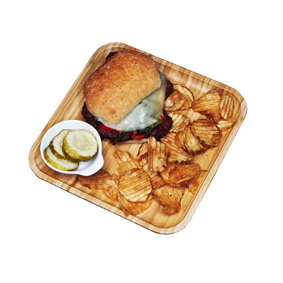 SET OF 12 BAMBOO PLATES - 8" Inch
