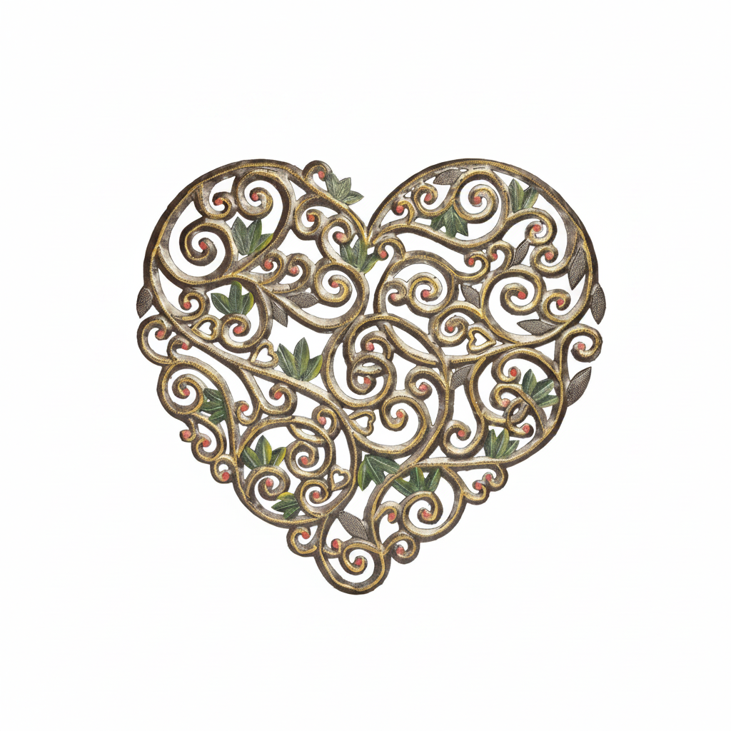 Painted Filigree Heart