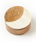 Nakshatra Moon Stars Pivot Box - Bone, Wood & Brass