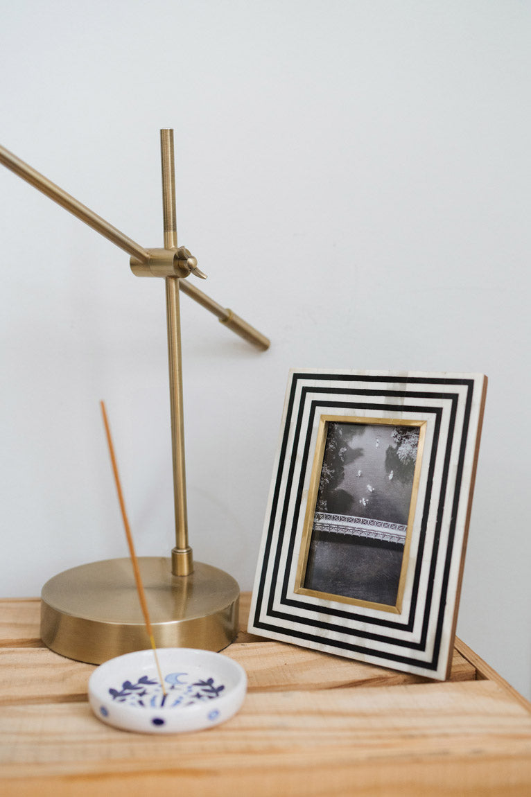 Rajiva Black & Cream Carved Bone Picture Frame (4x6)