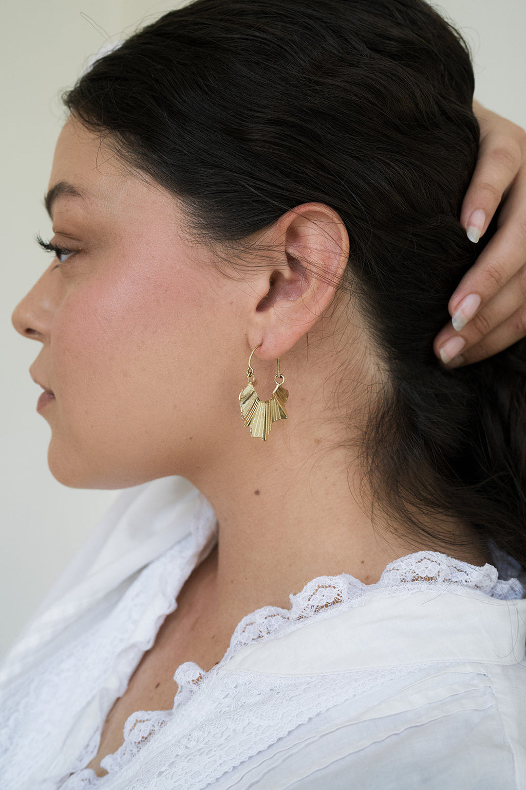 Sayuri Ginkgo Leaf Hoop Earring