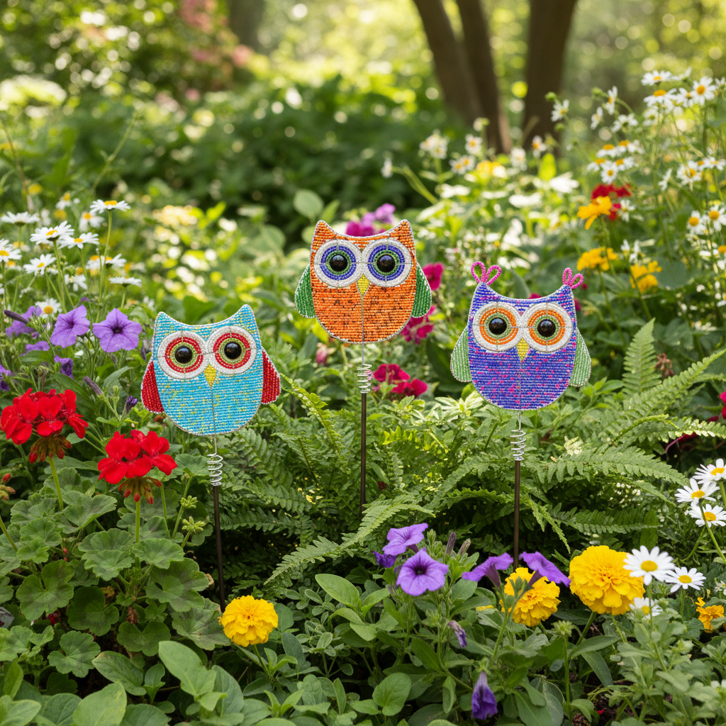 Owl Garden Stake (Assortment of 3)