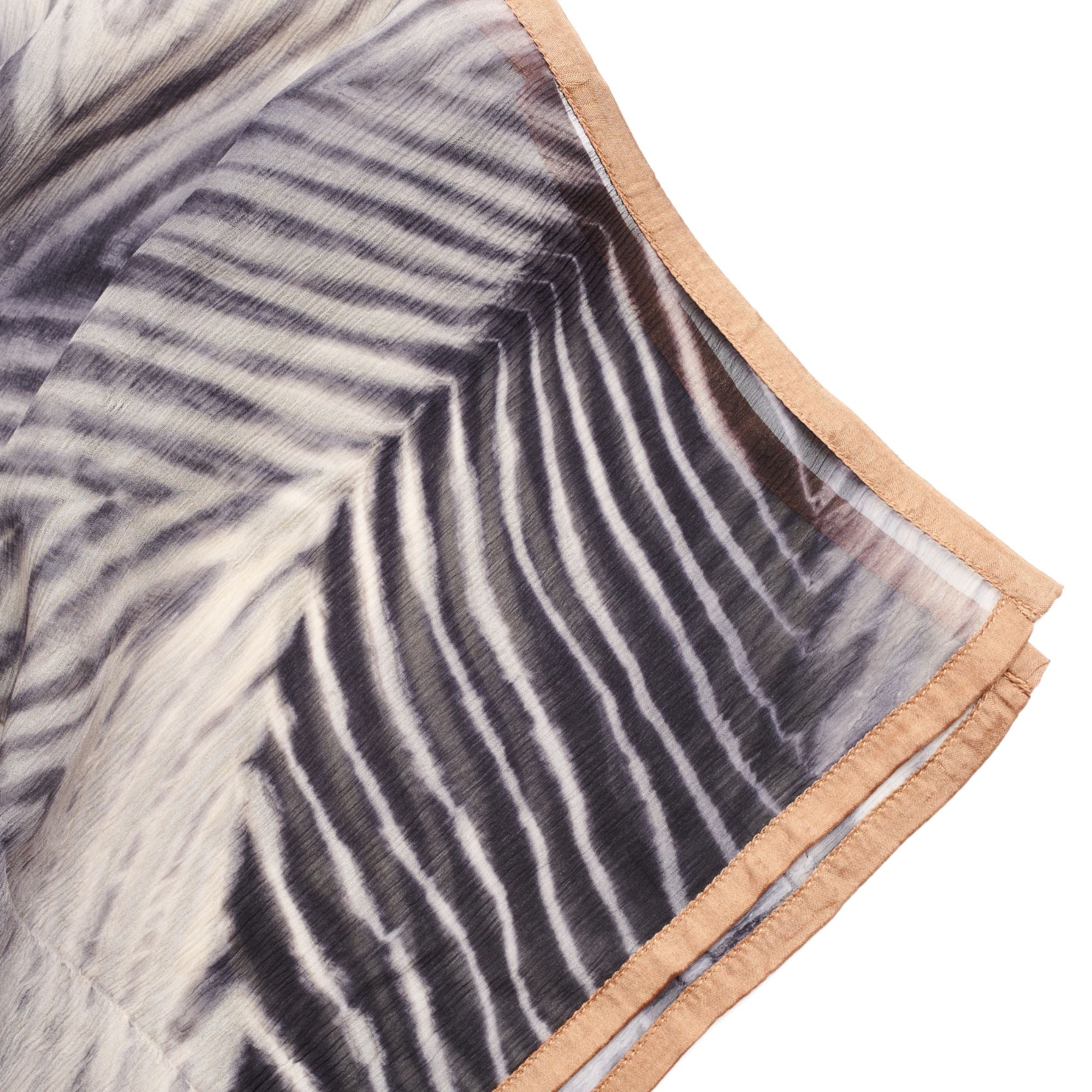 Samu Handcrafted Shibori Print Silk Chiffon Scarf