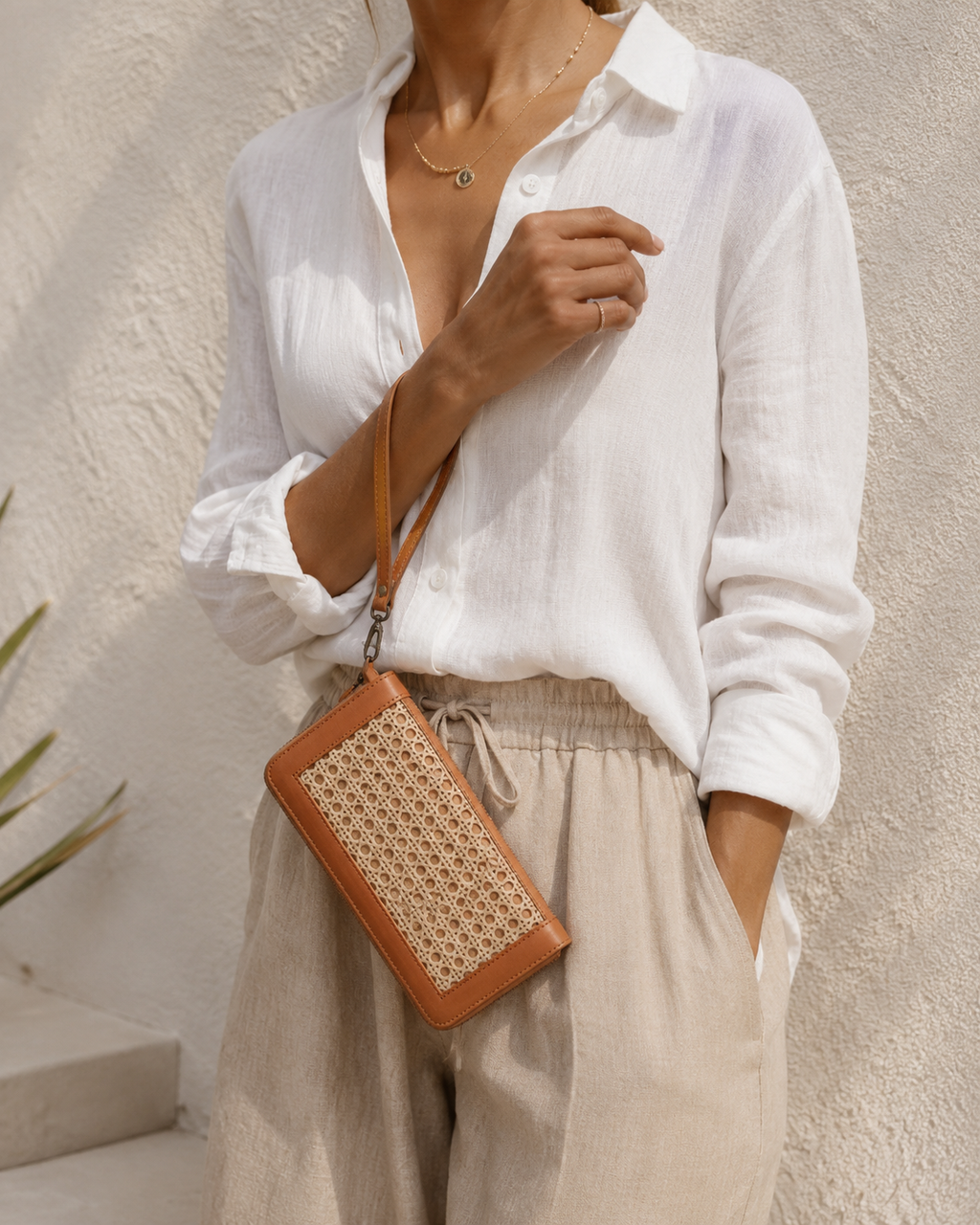 Raja Leather & Cane Wallet