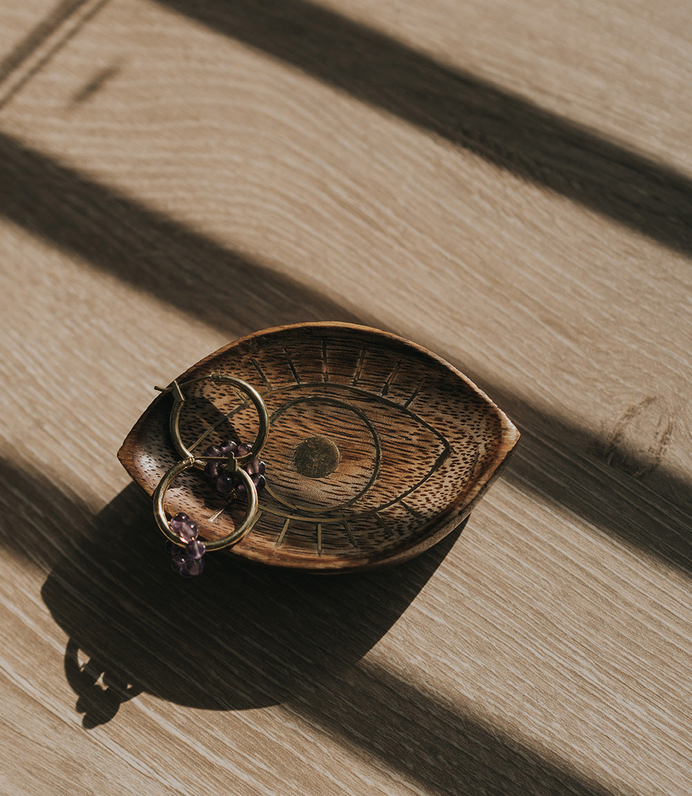 Drishti Evil Eye Trinket Dish with Brass Inlay