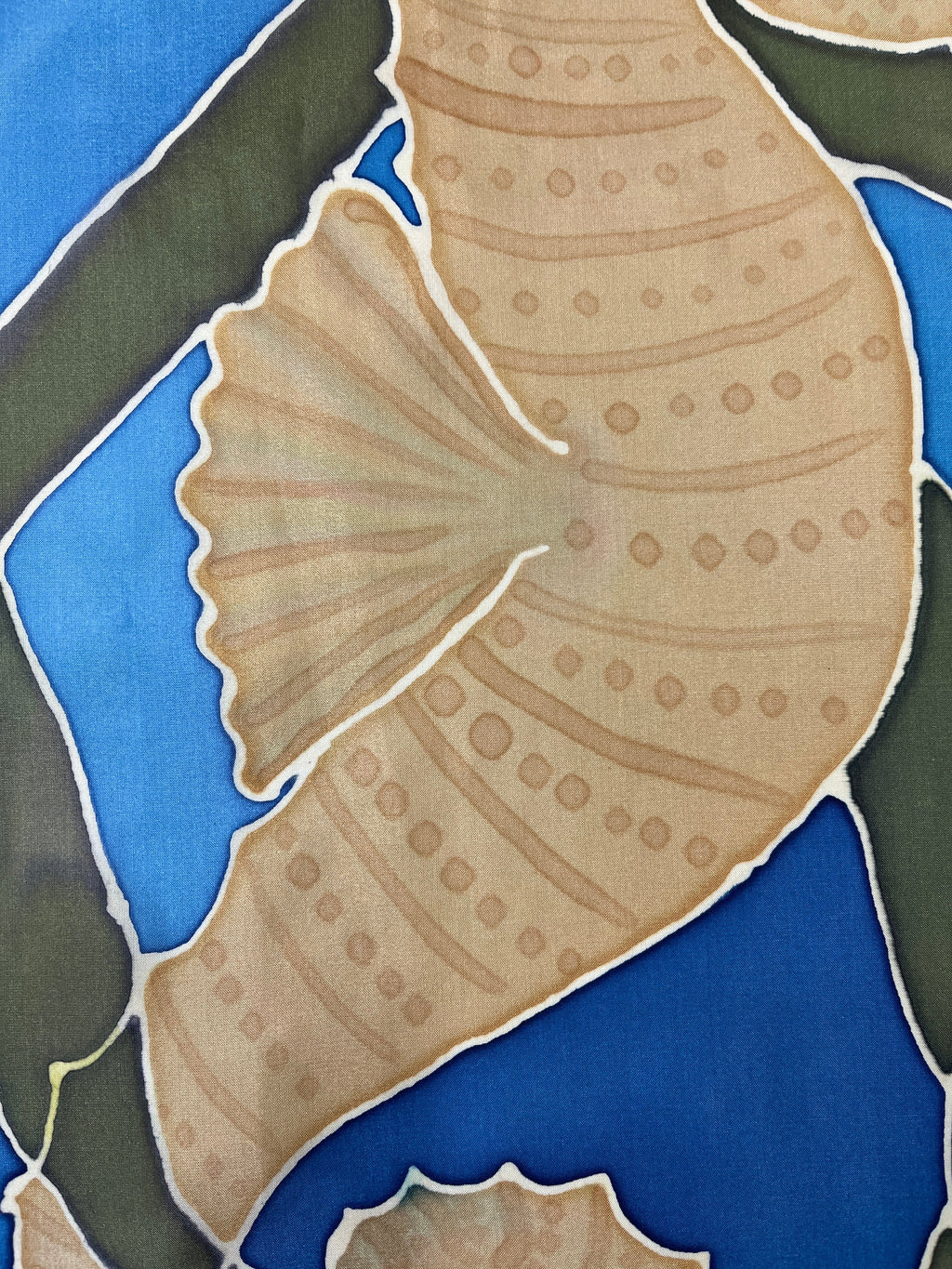 Hand-Dyed Silk Wall Hanging  - Seahorse Riding the Kelp