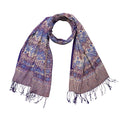 Handmade Batik Scarf - Vines in Navy Blue