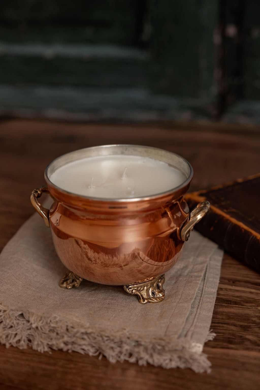 Vintage French Inspired Grapefruit Mint Jardinière Candle
