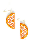 Citrus Fruit Slice Beaded Earrings (Orange or Lime)
