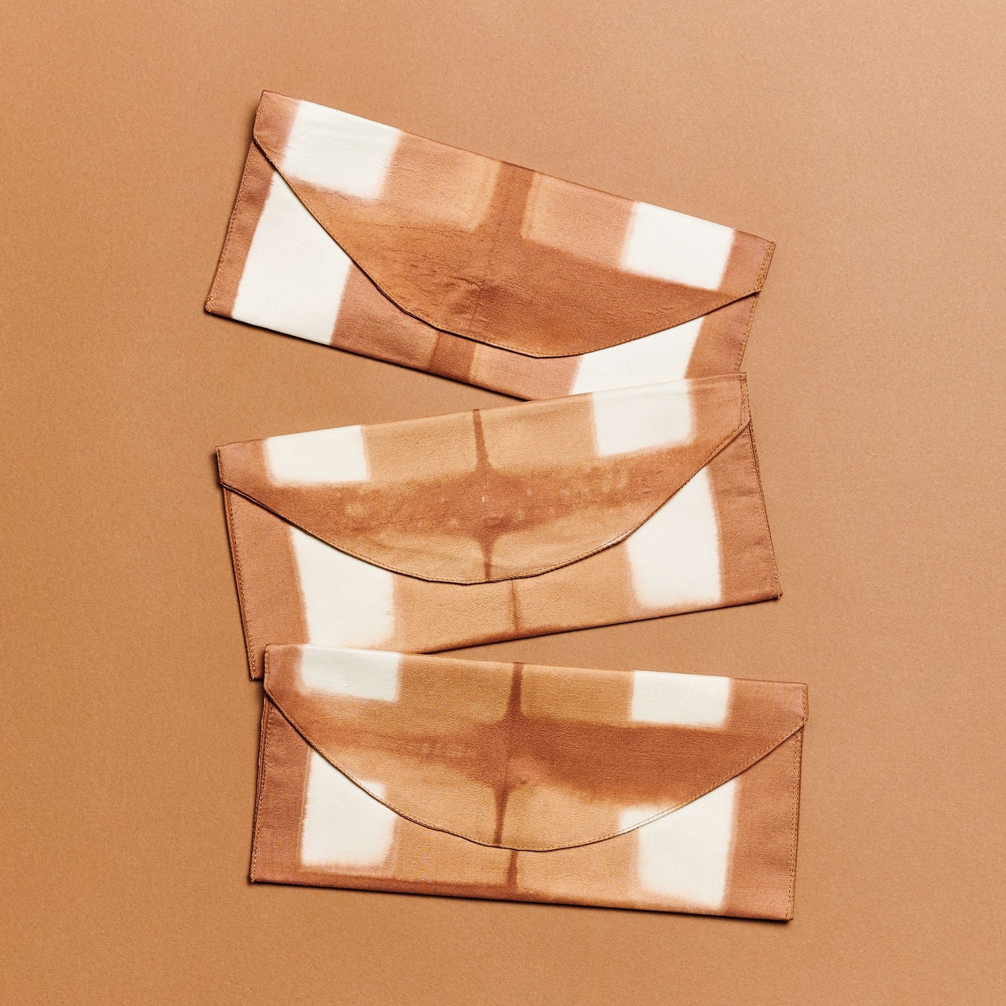 Melo Gold Mulberry Silk Shibori Hand Crafted Envelope Pouch