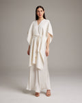 Textured Cotton Solid Kaftan - White