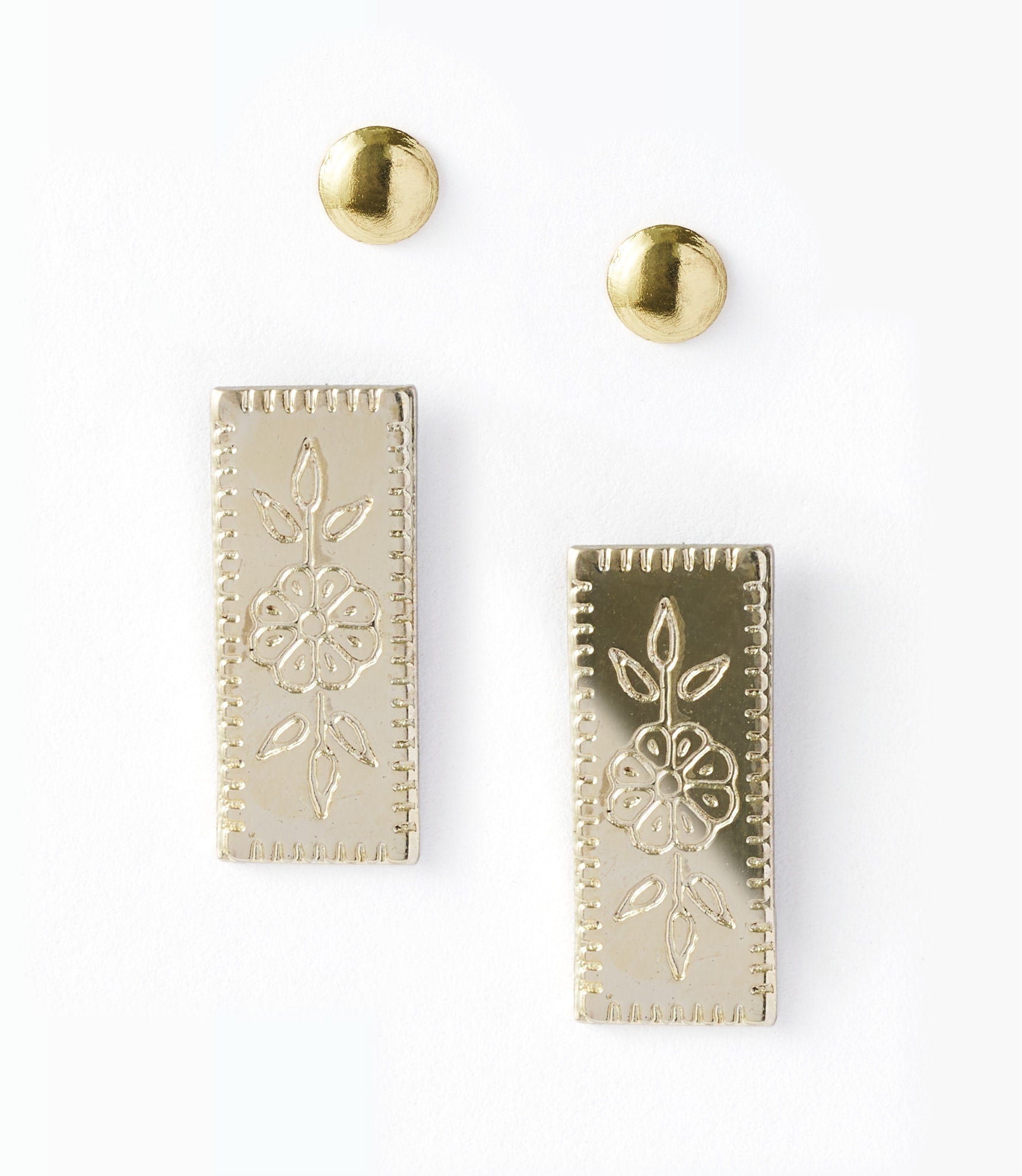 Haveli Etched Earring Set (Set of 2)