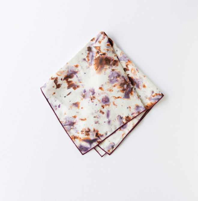 Rose Marble Napkin - Lavender Trim
