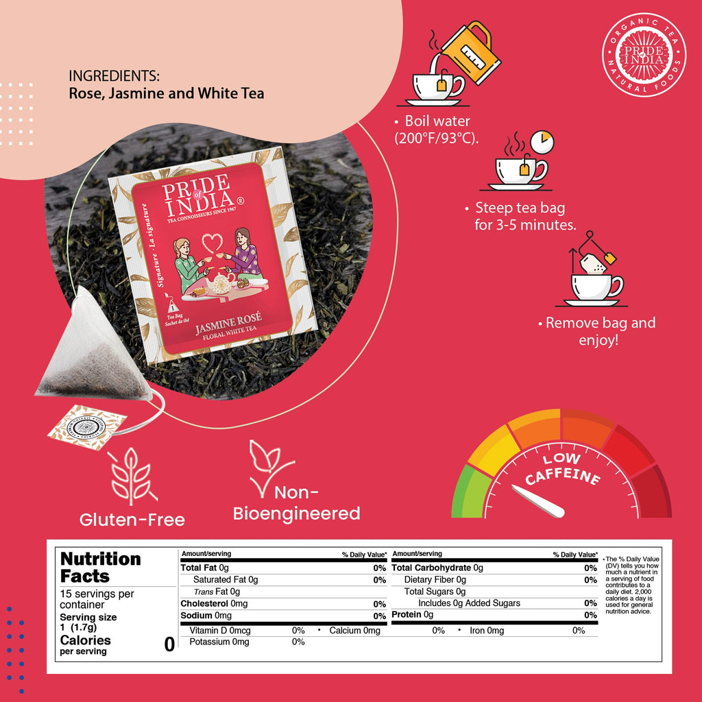 Floral White Tea Bags - Jasmine Rose