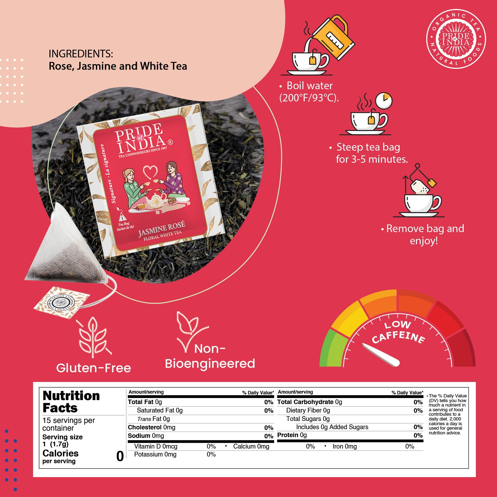 Floral White Tea Bags - Jasmine Rose