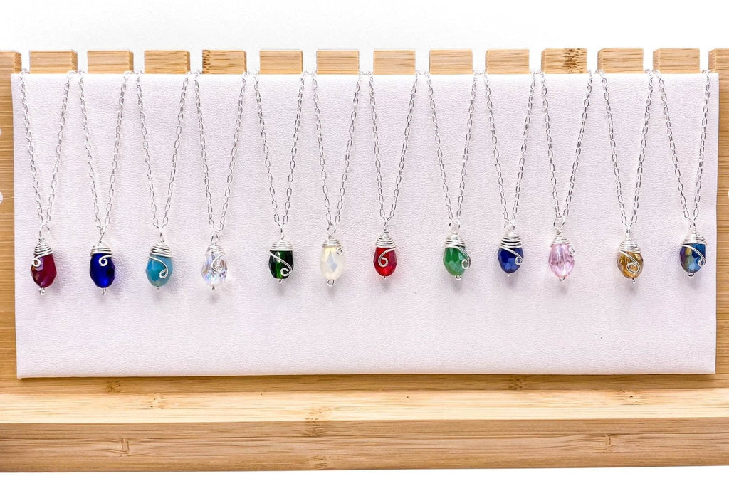 Silver Birthstone Necklace