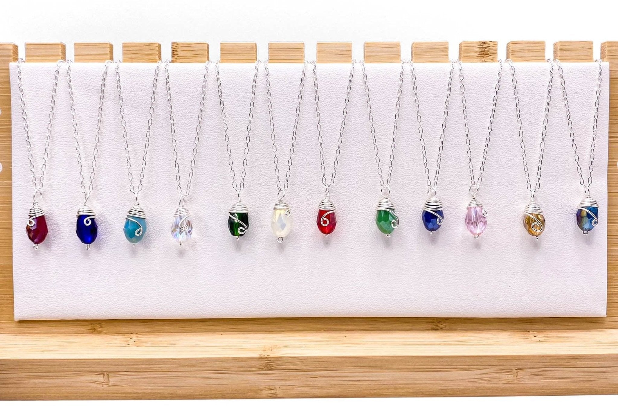 Silver Birthstone Necklace