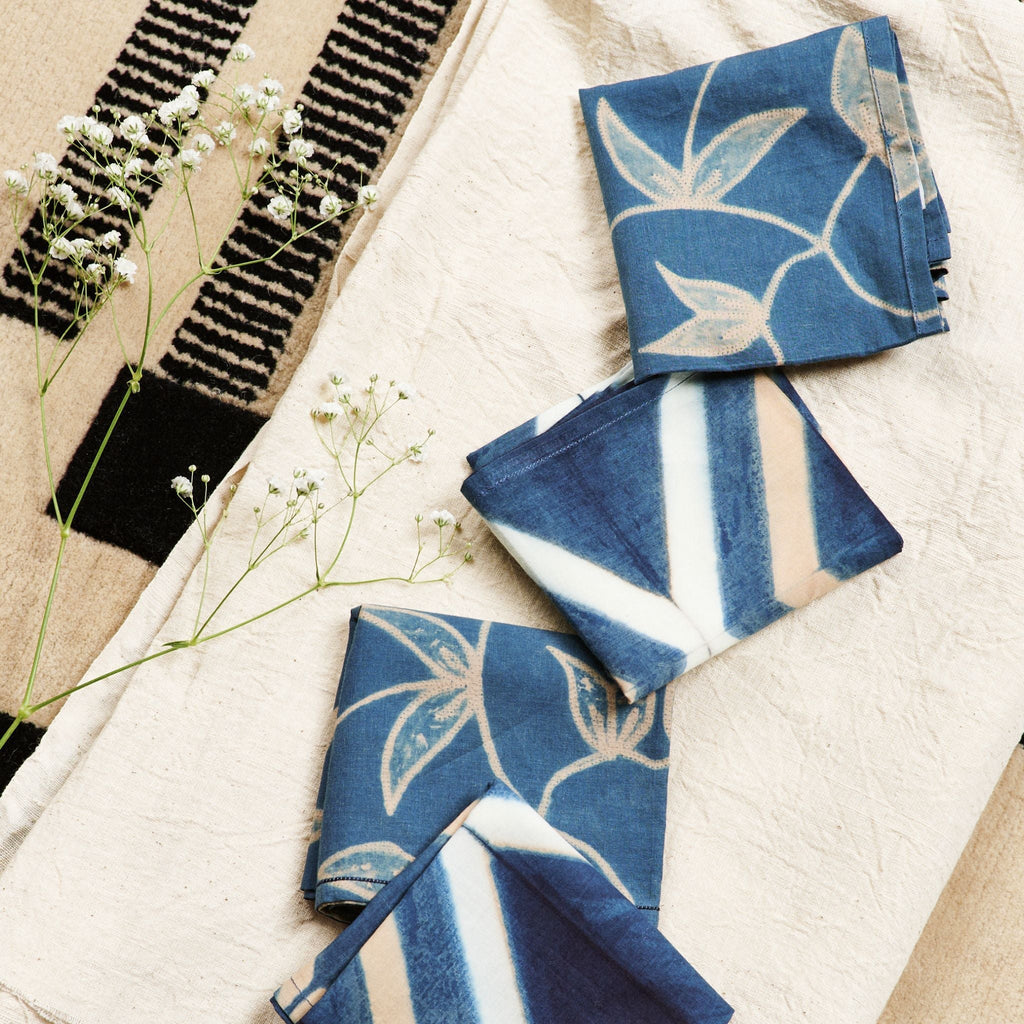 Tisa Handcrafted Shibori Print Cotton Table Napkin (Set of 4)