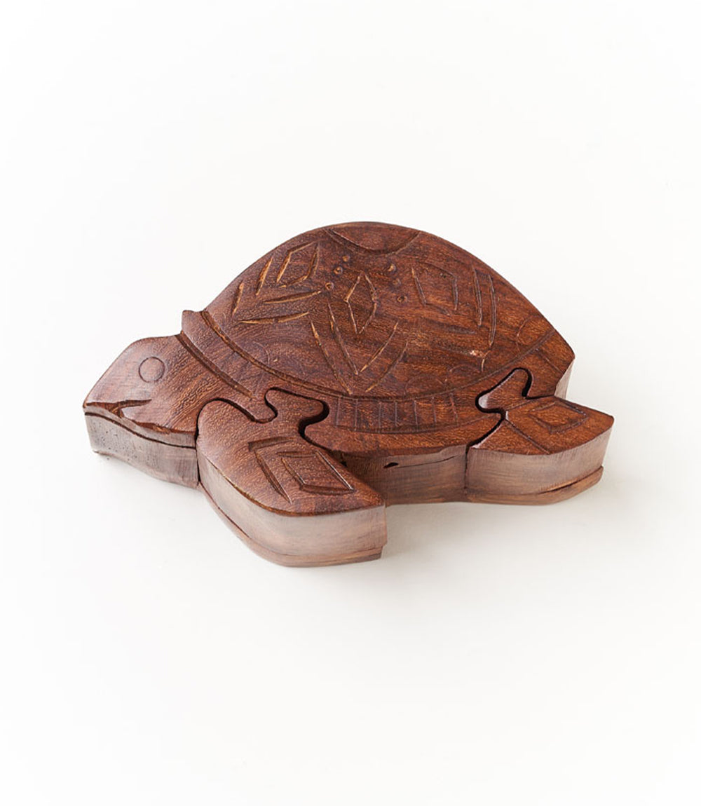 Rosewood Sea Turtle Puzzle Box