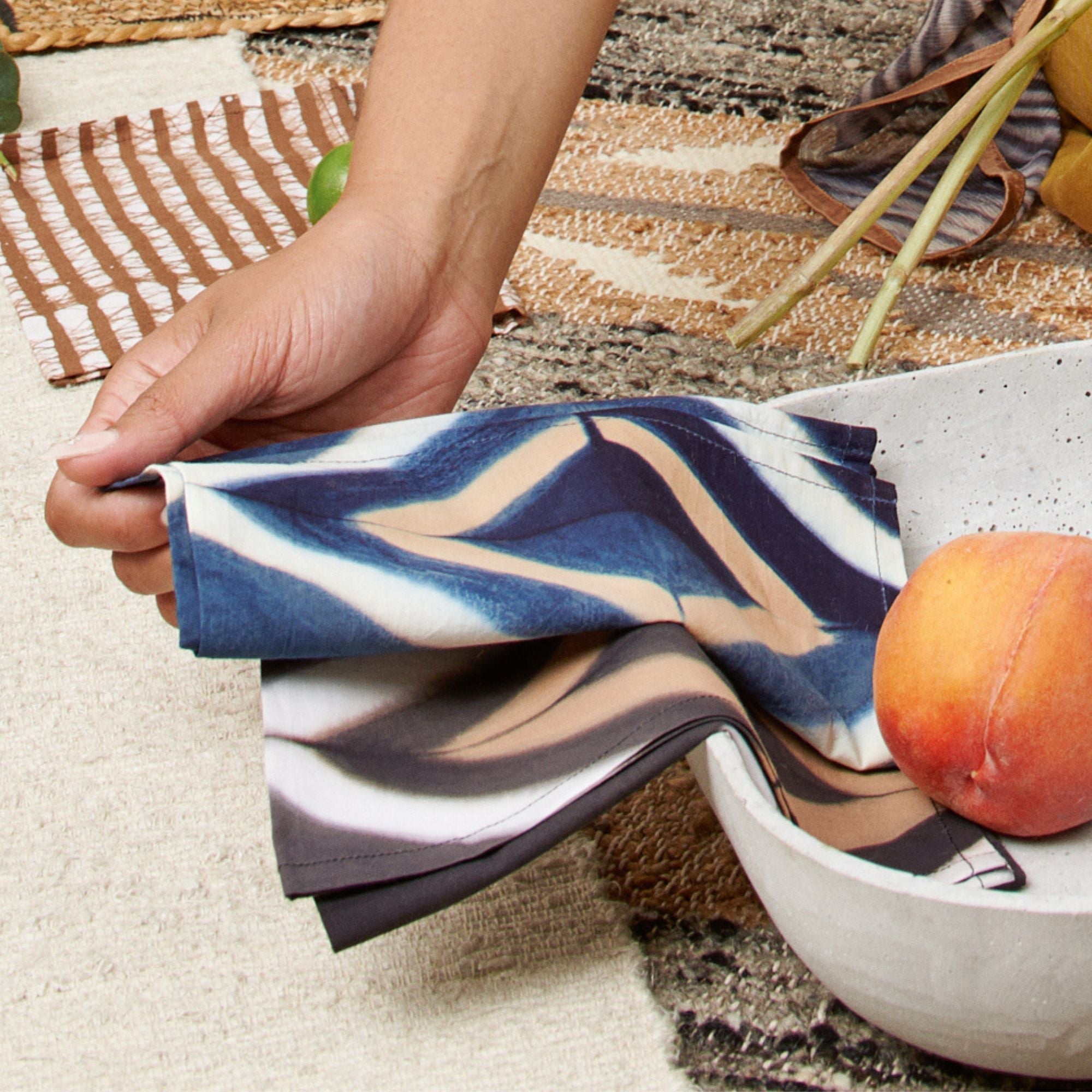 Tisa Handcrafted Shibori Print Cotton Table Napkin (Set of 4)