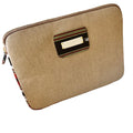 Zipped Patterned Cream Canvas Laptop Case for 13" & 14"
