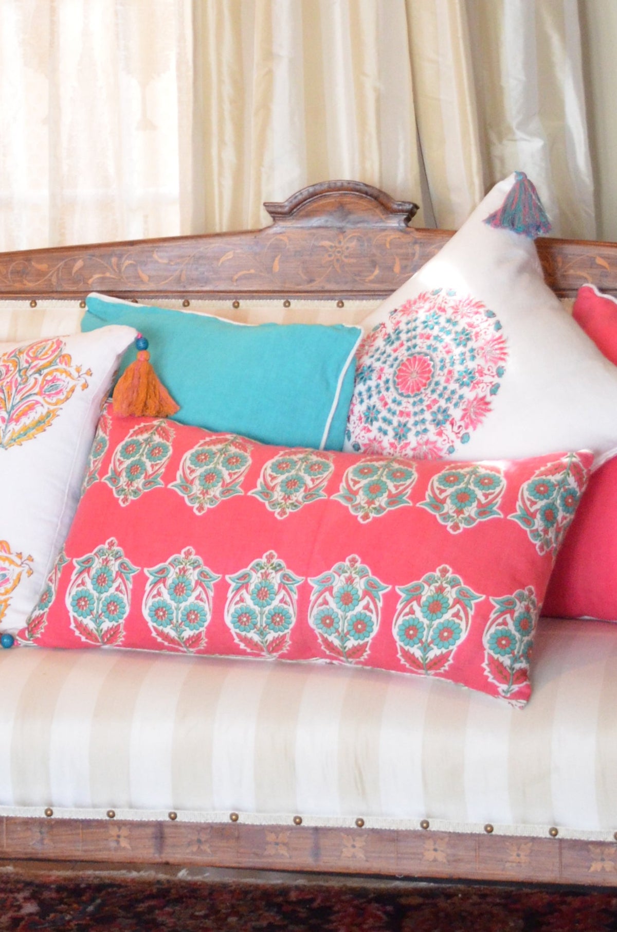 Parakeets Hot Pink/Green Lumbar Pillow