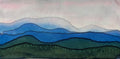 Hand-Dyed Silk Wall Hanging  - Summer Mountain Morning