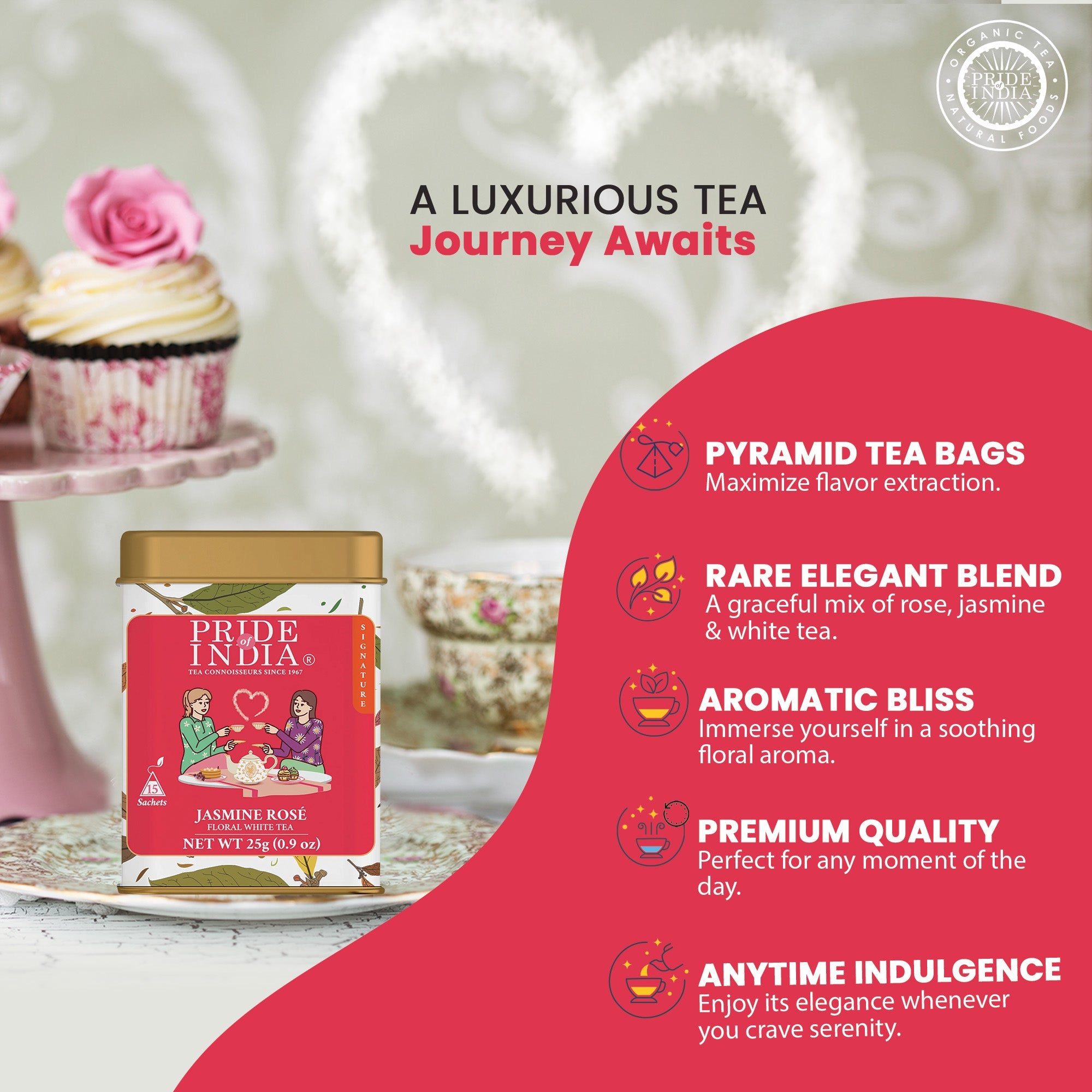 Floral White Tea Bags - Jasmine Rose