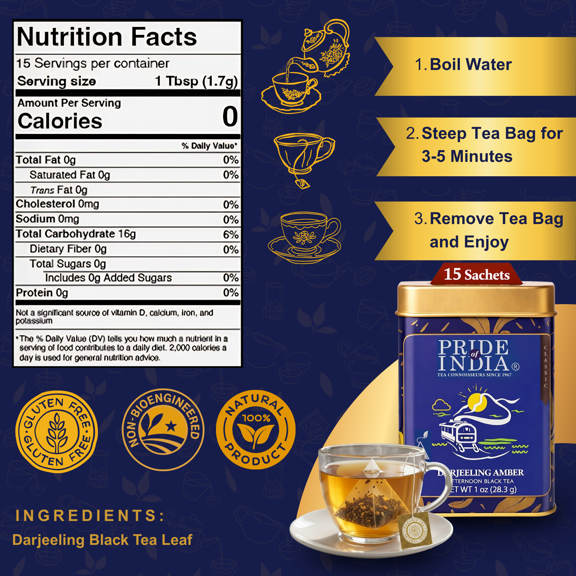 Darjeeling Amber Afternoon Black Tea Bags