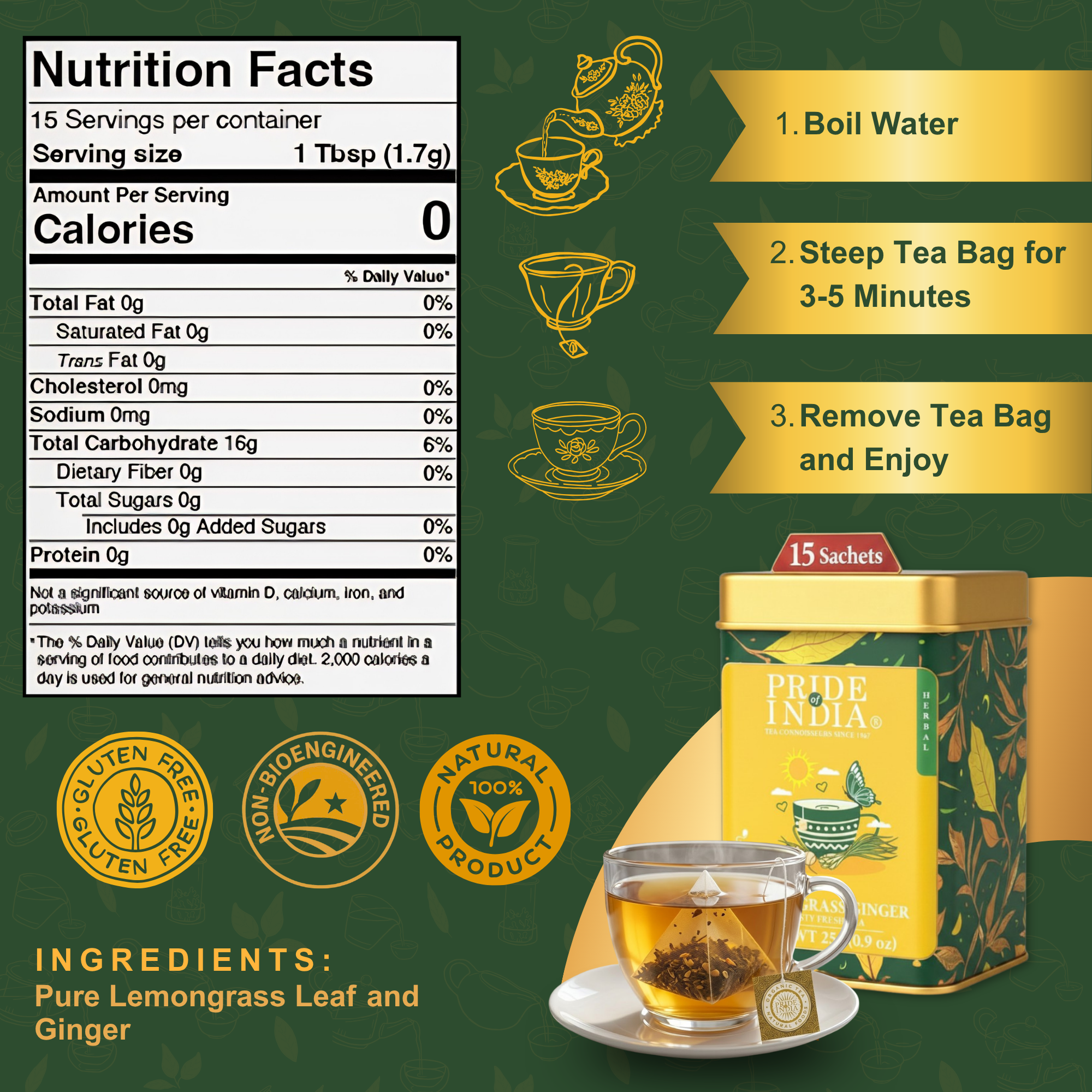 Lemongrass Ginger Tea Bags
