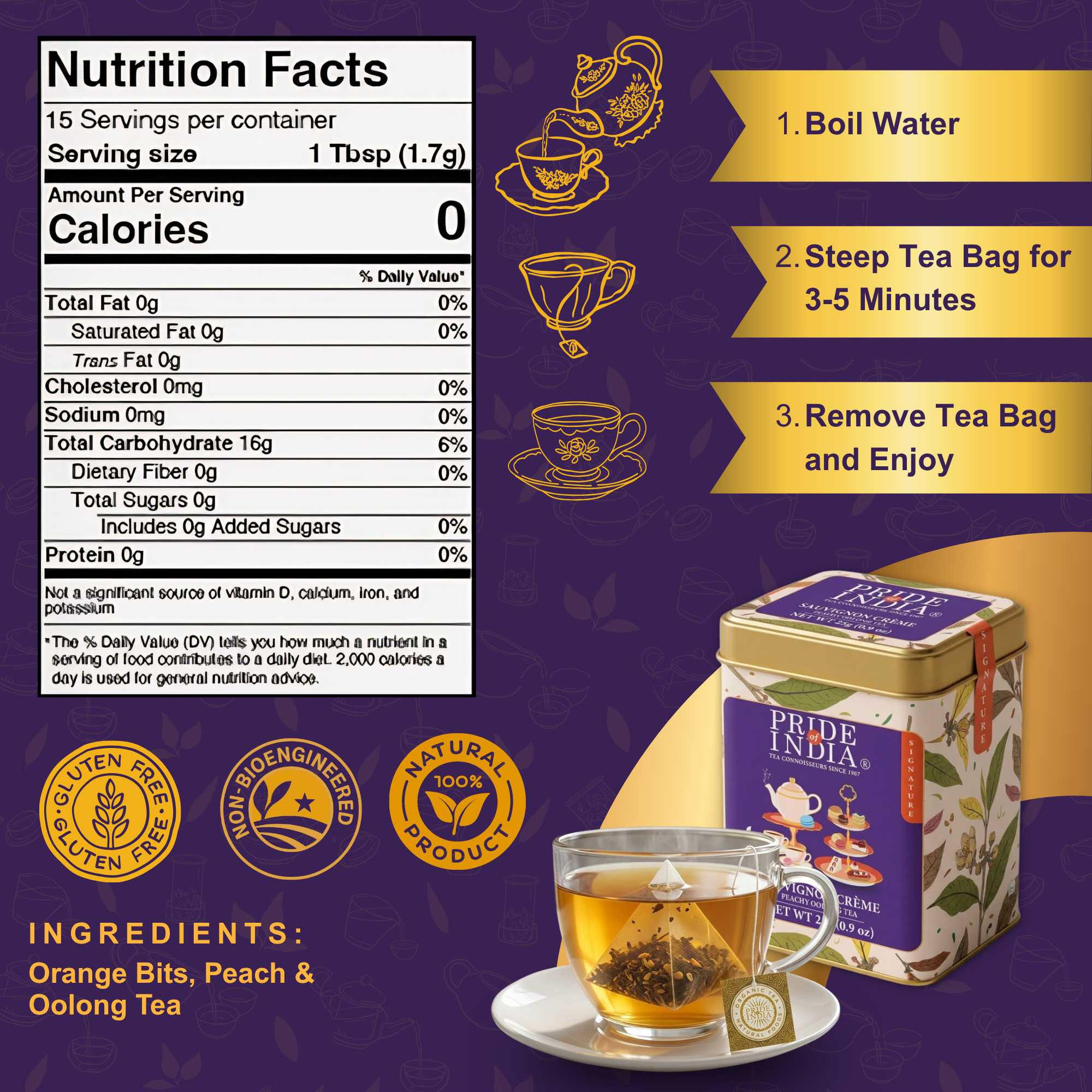 Sauvignon Crème Peachy Oolong Tea Bags