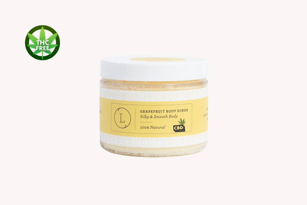 Grapefruit Body Salt Scrub with CBD, Moisturizing and Fresh