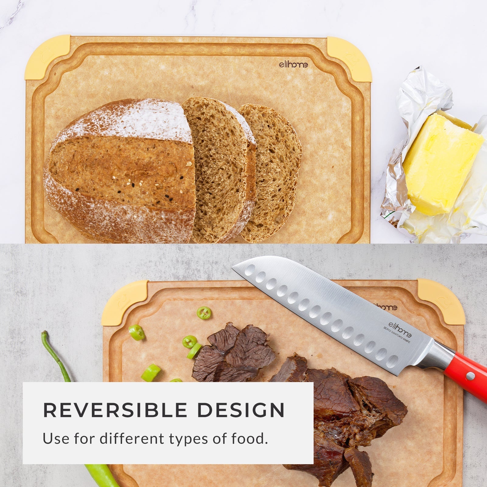 Premium Series Cutting Board - Non Slip & Color Coded - Medium (10 x 13 x 1/4)
