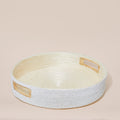 White Beaded Handle Tray