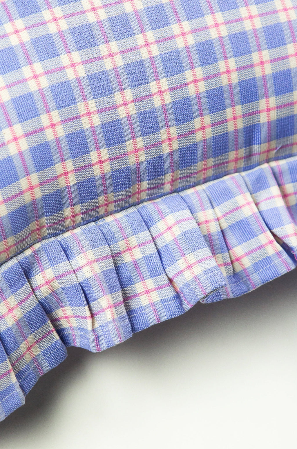 Archive NY Sofia Plaid Ruffle Pillow in Periwinkle