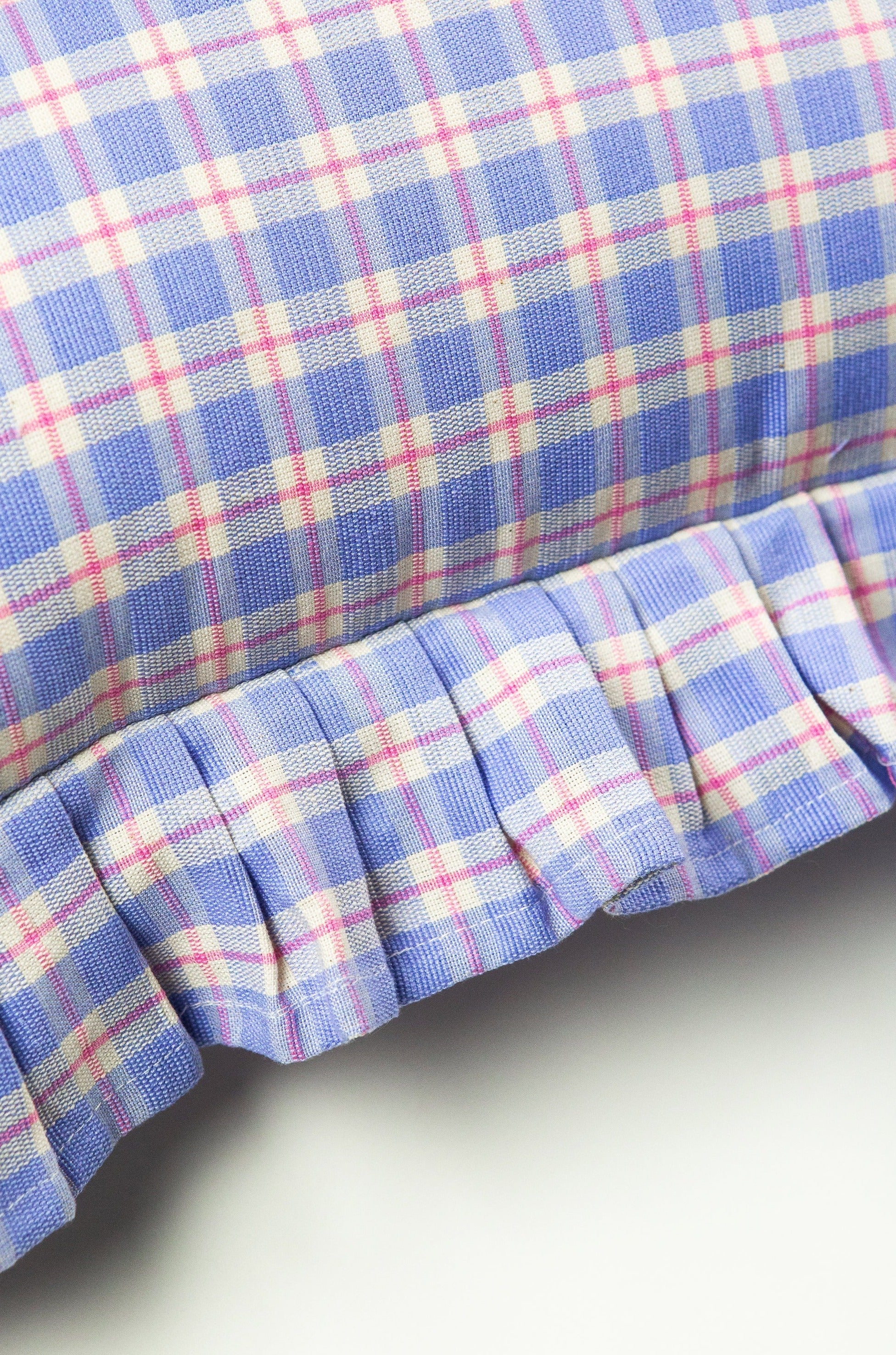 Archive NY Sofia Plaid Ruffle Pillow in Periwinkle