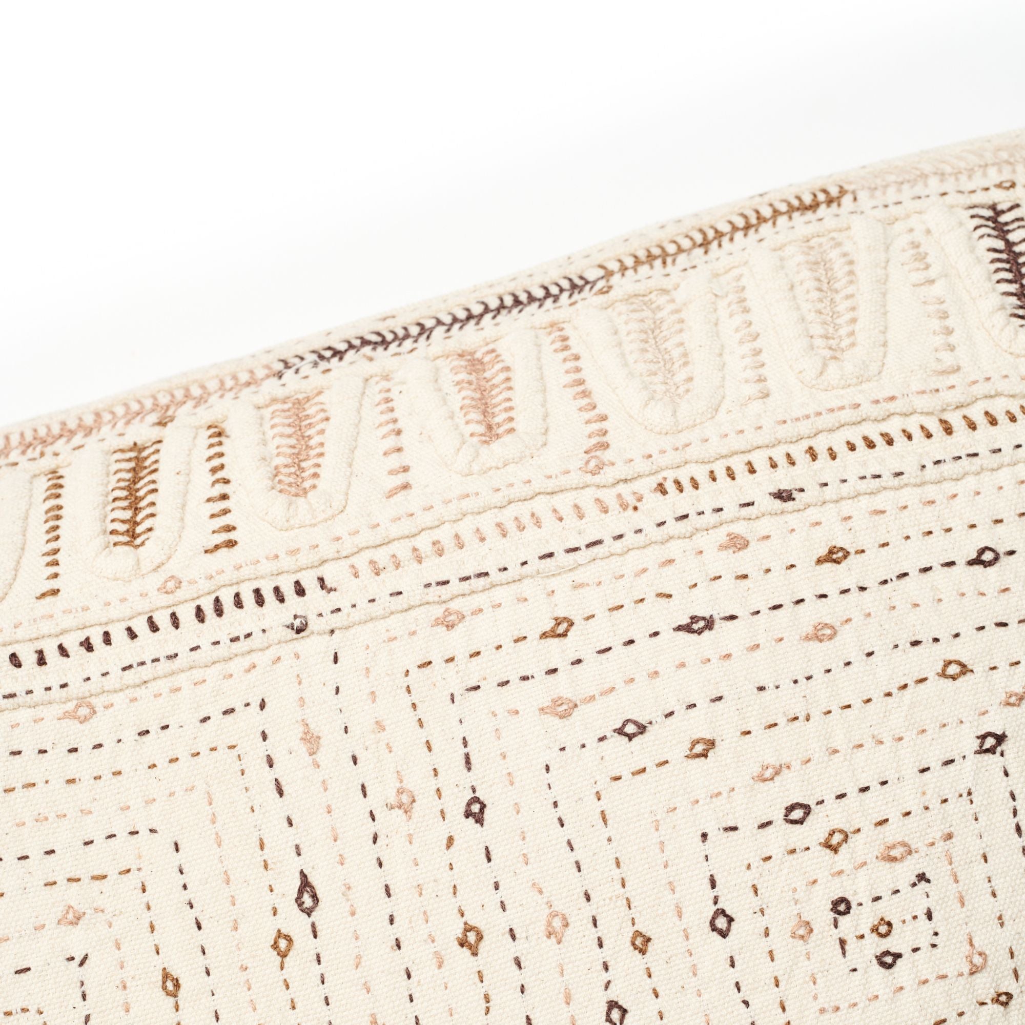 Maze Handwoven Hand Embroidered Organic Cotton Pillow