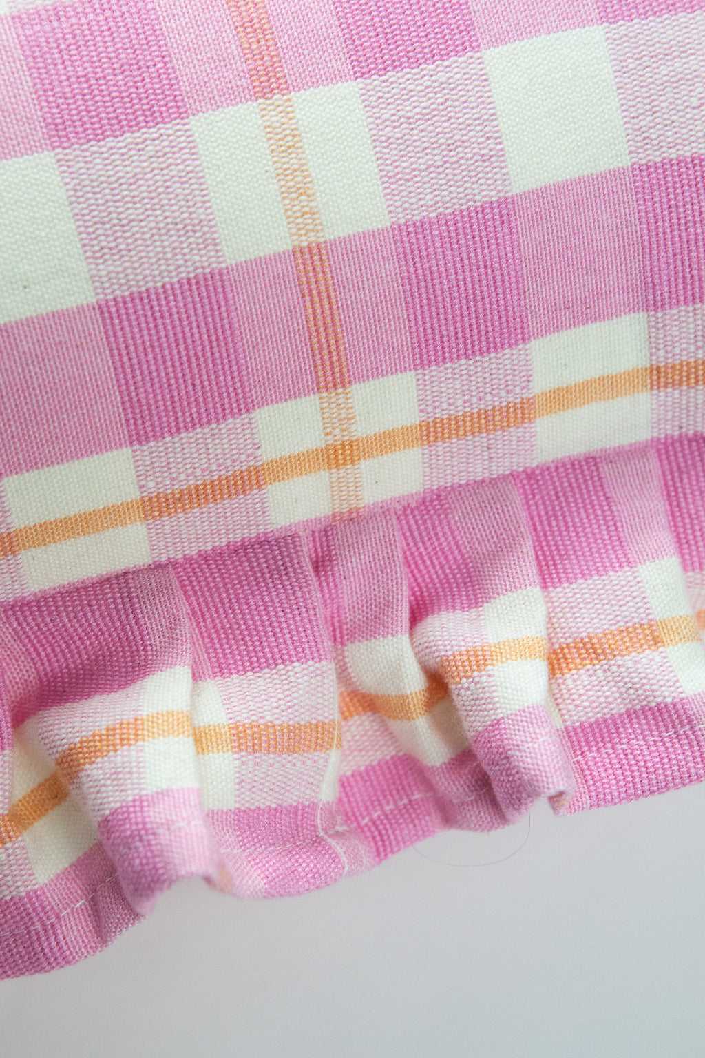 Archive NY Abigail Ruffle Plaid Pillow - Bubblegum