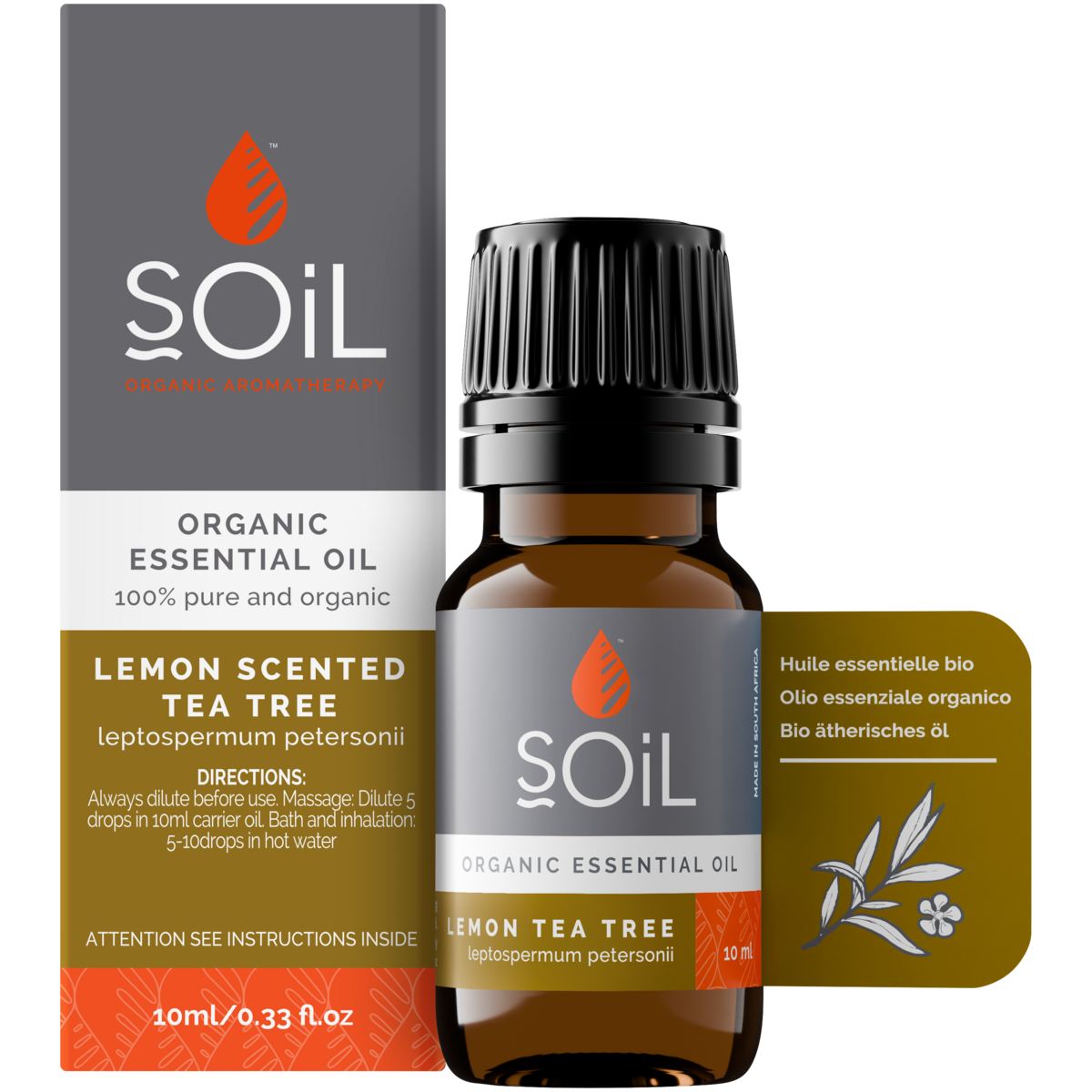 Organic Lemon Tea Tree Essential Oil (Leptospermum Petersonii) 10ml