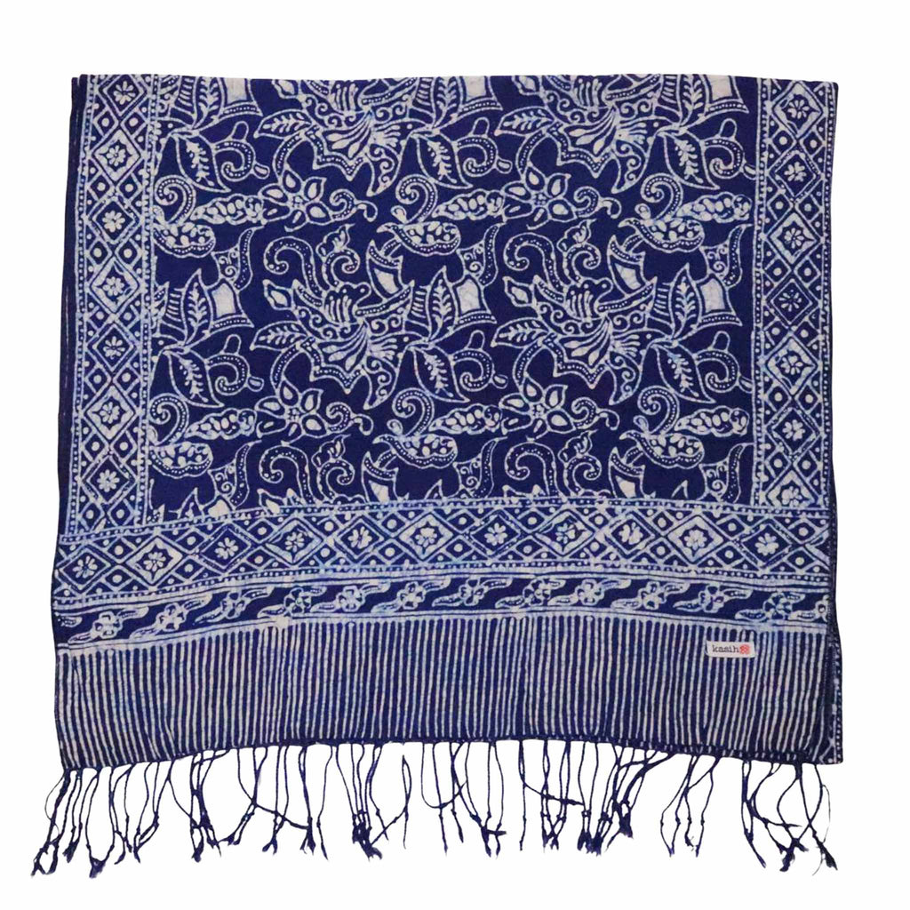 Handmade Batik Scarf - Blue