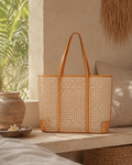 Dian Leather & Rattan Tote Bag