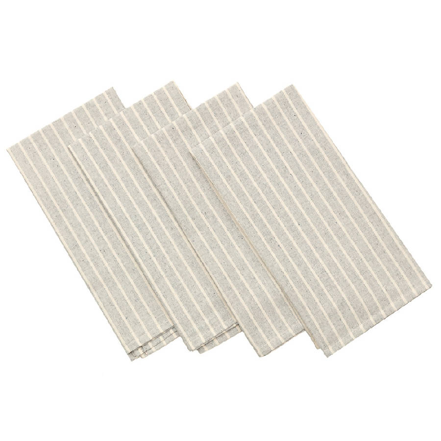 Grey Striped Cotton Napkin (Set of 4)
