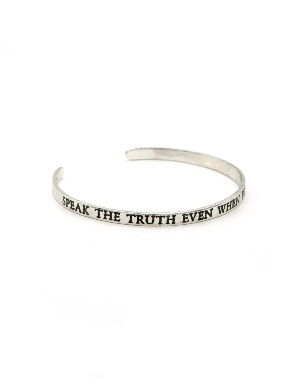 Speak The Truth Quote Cuff Bracelet