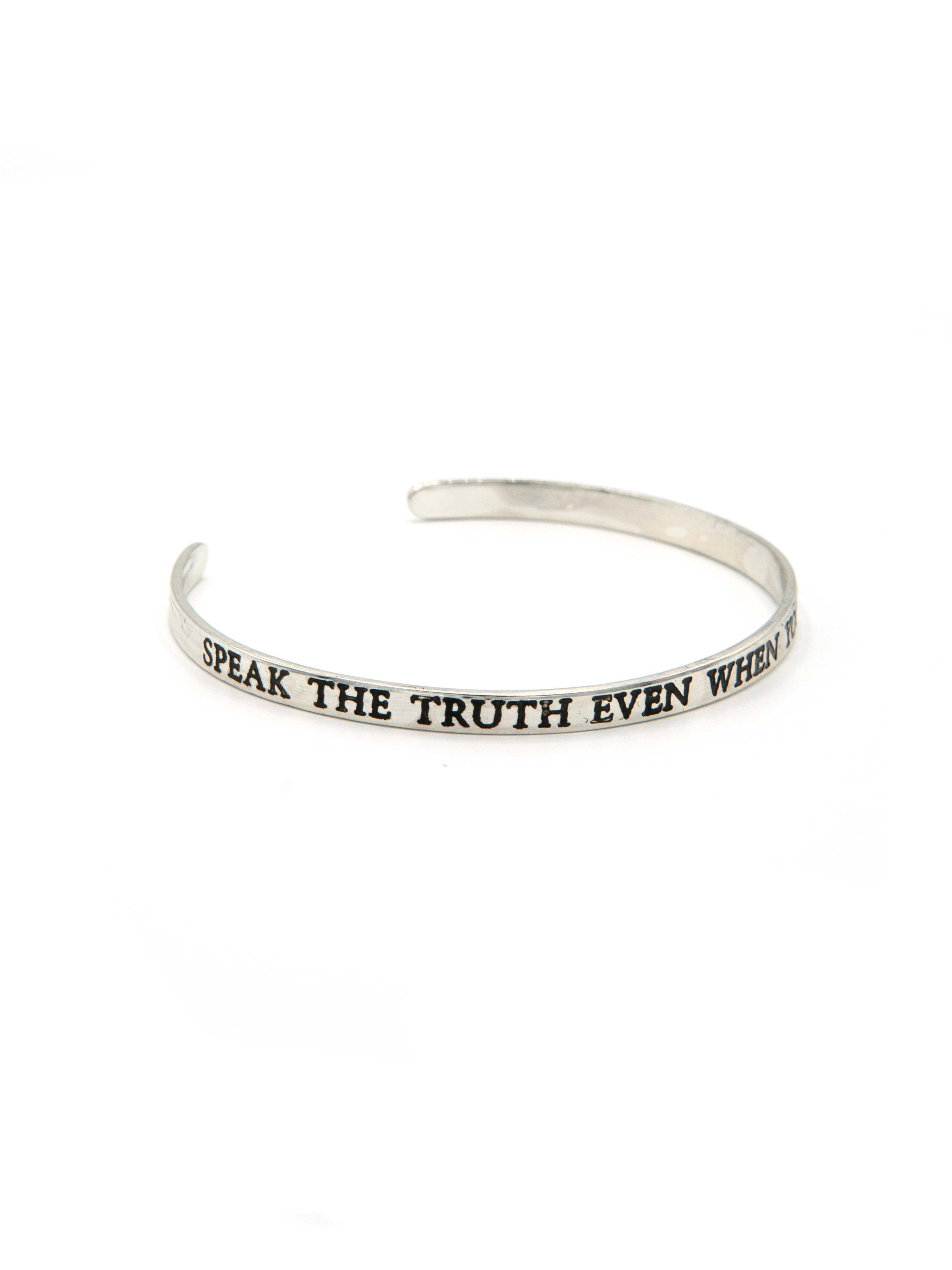 Speak The Truth Quote Cuff Bracelet