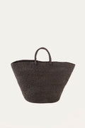 Braided Raffia Tote Black