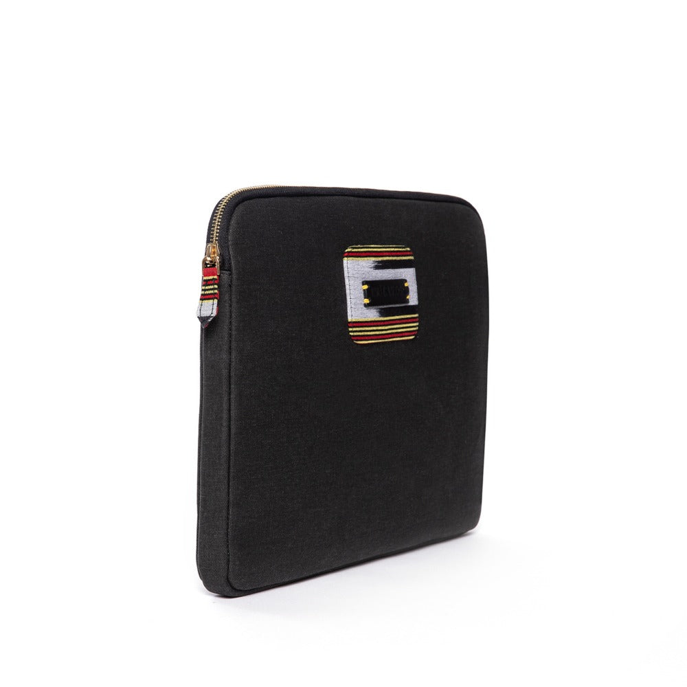 Zipped Black Canvas Laptop Case for 13" & 14"