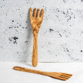 Olive Wood Serving Spatula Forks (Set of 2)