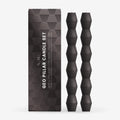 Charcoal Geometric Pillar Candle (Set of 2)