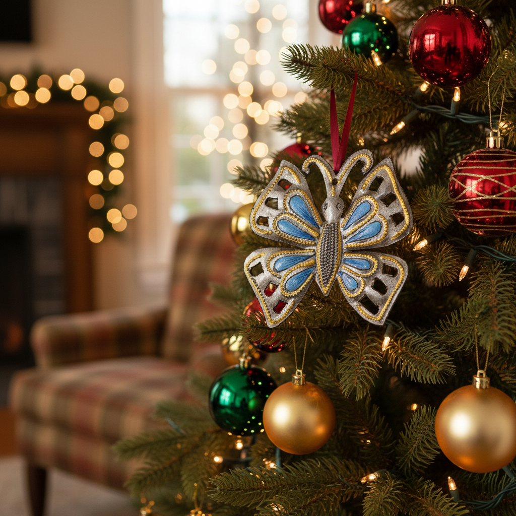 Blue Butterfly Ornament